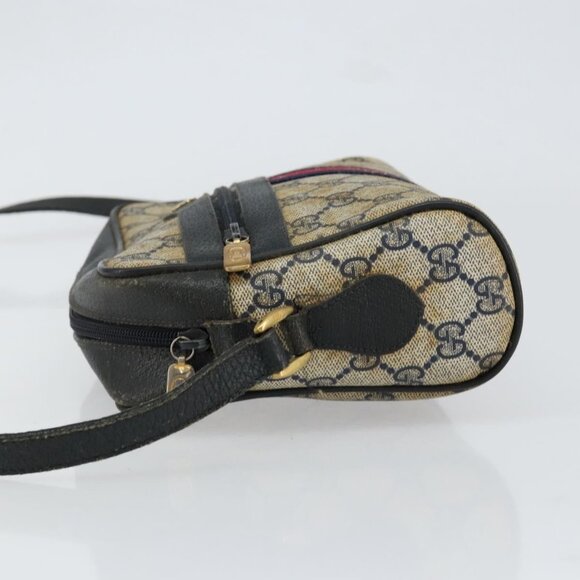 GUCCI GG Supreme Sherry Line Shoulder Bag PVC Navy Gold 68 02 004 Auth 152148 - Picture 4 of 16